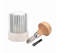 Outils de serrage de pierre, 23 pièces, Outils de perles, Outil de gravure de bijoux en pierre Serrage Burin, Outils de bijoux de perles en métal Grains Set Grain de perles en métal Burin avec poignée