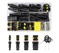 Outils de sertissage 356 Pièces 26 Kit Connecteur Électrique Automobile Étanche Avec Sertisseuse De Fil À Cliquet, Kit De Connecteur De Fil Automobile 1/2/3/4/pin(355pcs)