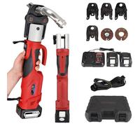 Outils De Sertissage Hydrauliques, Kit D'outils De Sertissage électrique En Cuivre Avec 4 Mâchoires De Presse, 2 Mâchoires De Presse En Forme D'anneau, Batterie 4 Ah Et Chargeur, étui De Transport
