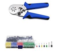 Outils de sertissage Tube Bootlace Bornes VE Et TE Pince À Sertir Et Borne Min 0.08mm Max 16mm Set Outils À Main Sertisseuse 4/6 Côté HSC8 6-4 6-6 10S(6-6L-780Pcs Set)