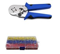Outils de sertissage Tube Bootlace Bornes VE Et TE Pince À Sertir Et Borne Min 0.08mm Max 16mm Set Outils À Main Sertisseuse 4/6 Côté HSC8 6-4 6-6 10S(10SL-1020Pcs Set)