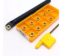 Outils de tour S06K/S07K S08K S10K S12M SCLCR06 95 degrés Spirale Tournage Barre d'alésage CCMT060204 Accessoires de tournage du bois (sans porte-couteau, CCMT060204 VP15TF)