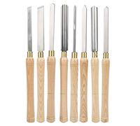 Outils de tournage en bois de Gearwell, kit de burin à tour à grande vitesse, 8pcs outils de rotation à la main, pour le travail du bois et la sculpture