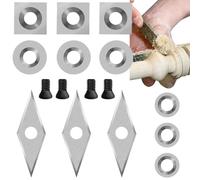 Outils de tournage, outils de tournage du bois - Outil rotatif en carbure - Inserts en carbure de tungstène - Plaques de coupe réversibles - Remplacement pour outils creux de finition du bois