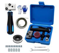 Outils D'évasement de Tuyaux de Freins, Kit d'évasement de Câbles de Frein pour Evasement DIN - 4,75 mm, 10 raccords vissés, 5 raccord, Bande d'étanchéité PTFE, pour Conduites de Frein ou Hydrauliques