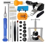 Outils d'horlogerie + Presse à Montres, GLDCAPA Remplacement de la Pile D'une Montre, Outil Pour Raccourcir le Bracelet D'une Montre, Ouverture du Couvercle d'une Montre