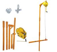 Outils d'installation d'unité extérieure de climatiseur, treuil manuel + support, levage facile, outils d'installation à haute altitude CAIHUA (Color : 5HP thickened bracket+20m winch)