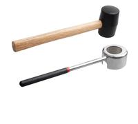 Outils d'ouverture de noix de coco avec marteau, super sûr et facile à ouvrir, ensemble d'ouvre-noix de coco en acier inoxydable de qualité alimentaire, maillet en caoutchouc avec poignée