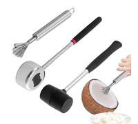 Outils d'ouvre-noix de coco | Kit de découpe pour ouvrir les pelures de fruits - Casse-noix de coco manuel - Pour cuisine, pique-nique, camping, vacances, appartement et comptoir commercial