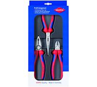 Outils Knipex 00 20 11 Combinaison longue Aiguille Pince à bec et ensemble de pince coupante Outil de montage (3 Pièces)