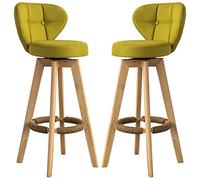 Outils modernes de barre en bois solide design pivotant résistant à l'arrière amovible corde de siège lavable 73 cm hauteur jaune élégant couleur parfaite pour la maison ou la cuisine