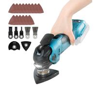 Outils multifonctions oscillants sans fil pour batterie Makita 18-20V, outil à moteur sans balais de 300W avec 5 vitesses variables pour le décapage, le ponçage, la coupe de bois (pour batterie MK)