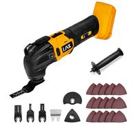 Outils oscillants multifonctions pour batterie Dewalt 18 V, outil de coupe et de ponçage multi-usages, angle d'oscillation de 4°, 6 vitesses variables, lame à ajustement rapide avec 21 accessoires