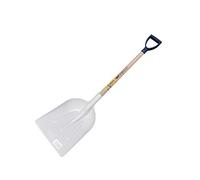 Outils perrin Pelle Plastique Emmanché Bois Poignée PP 75 avec Etiq Alimentaire, 42cm x 37cm, Blanc