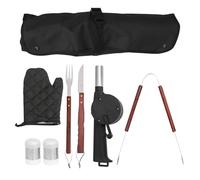 Outils pour Barbecue Portables avec manique Noire, Set Barbecue Accessoire 1 Set pour en extérieur avec de Rangement