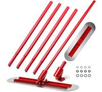 Outils pour béton Bull Float, Flotteur à béton en acier inoxydable 46 x 11,8 pouces avec base de montage et lot de 4 poignées de 3,8 pieds