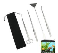 Outils pour d'aquarium | Pince de Nettoyage Multifonction 4 en 1 Anti-oxydants, grattoir d'algues pour Aquatiques - Couper, Entretenir et détailler Les Aquariums d'eau Douce et salée
