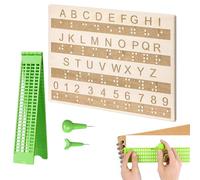 Outils Pour Écrire En Braille,4 Lignes 28 Cellules Outil De Pratique Pour Malvoyants | Tablette Pratique Braille Aveugle,Pour Garçons Adultes Étudiants Enseignants Écoles Enseignement À La