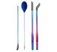 Outils pour terrarium, aquarium, cuillères d'alimentation pour reptiles, 4 pinces avec embout en caoutchouc | Fournitures professionnelles pour reptiles - Fournitures de terrarium avec design