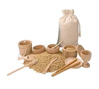 Outils Sensoriels en Bois - Ensemble d'apprentissage, 10 Pièces De Jouets Éducatifs, Conception De Développement De La Motricité Fine, Support De Pinces À Mini Cuillères | Outils De Jeu