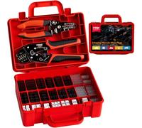 Outils sertissage JST, avec 24 styles JST-XH/SM et ensemble de connecteurs de câble Dupont 2,54 mm+ pince à dénuder, outil de sertissage PEBA 0,03-0,5 mm²/AWG32-20 pour séries Dupont, Molex, JST, etc.