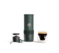 Outin Mino Machine à Expresso Électrique Portable, Mini Cafetière de Camping de Voyage, Machine à Café Format Poche Auto-Chauffante, Compatible Café Moulu & Adaptateur Capsule NS (Moss Green)