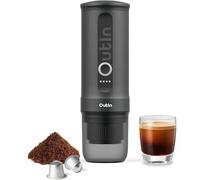 OutIn Nano Machine à espresso électrique portable USB-C, Space Grey | Autochauffage USB-C, pour café moulu et capsules NS, compacte pour voyage, camping et bureau