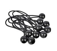Outiror - Lot de 10 Attaches Rapides élastiques Noires - Idéales pour sécuriser Vos bâches - Diamètre 4 mm - Longueur Totale de Chaque Attache : 40 cm - Boule de Fixation de 3 cm