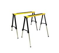 OUTIROR - Lot de 2 Tréteaux Pliables - Hauteur Réglable - Polyvalents et Stables - Charge Maximale de 120 kg par Tréteau - 100% métal