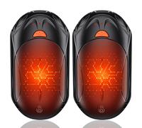 OUTJUT Chauffe Main 2 Packs 6000mAh Chaufferette Main Reutilisable, USB Chauffe-Mains 3 Modes de Chauffage 2S Rapide, pour Sports de Plein Air, Camping en Hiver Cadeau de Noël (Noir)