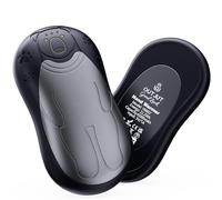 OUTJUT Chauffe Main Electrique 2 en 1, Chaufferette Main Reutilisable, 3 Niveaux de Chauffe, 12000mAh Rechargeable par USB, Cadeaux Hiver Unisexes, pour Camping et Sports en Extérieur (Noir Gris)