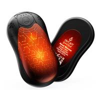 OUTJUT Chauffe Main Electrique 2 en 1, Chaufferette Main Reutilisable, 3 Niveaux de Chauffe, 12000mAh Rechargeable par USB, Cadeaux Hiver Unisexes, pour Camping et Sports en Extérieur (Noir)