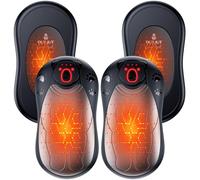 OUTJUT Chauffe Main Electrique 4PCS, Chaufferette Main Reutilisable, 3 Niveaux de Chauffe, 12000mAh Rechargeable par USB, Cadeaux Hiver Unisexes, pour Camping et Sports en Extérieur (Noir Gris)