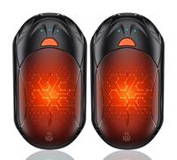OUTJUT Lot de 2 chauffe-mains électriques rechargeables 6000 mAh Chauffe-mains portable USB 3 modes de chauffage Chauffage rapide pour les sports de plein air en hiver