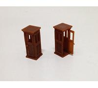 Outland Models Cabine téléphonique classique en bois de style ferroviaire x2 échelle HO