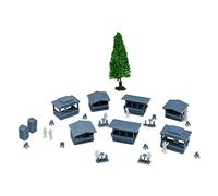 Outland Models Ensemble de figurines et marchés de Noël à l'échelle 1:160 N