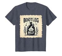 Outlaw Hillbilly Bootleg Billy Moonshine Musique T-Shirt, Enfant, Bleu Chiné, 10 Ans