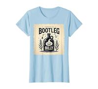 Outlaw Hillbilly Bootleg Billy Moonshine Musique T-Shirt, Femme, Bleu Céleste, XS