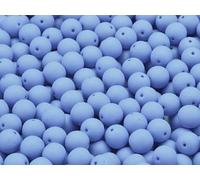 Outlet 10 Grams Round Druck Beads, 8 x 8 mm, Pastel Blue Neon (29568), Glass, Czech Republic