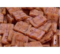 Outlet 10 Grams Table Cut Rectangle Beads with Anchor, 18 x 12 mm, Opaque Pink Travertin (76026-86800), Glass, Czech Republic (18 x 12 mm)