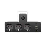 Outlet Extender 3 sorties CA Adaptateur de prise avec interrupteur, 3 USB, 1 port de type C, bande d'alimentation multifonction, pour bureau, maison, voyage