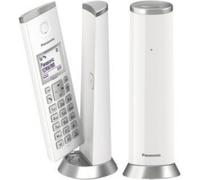 OUTLET Panasonic KX-TGK212 - Téléphone fixe sans fil de Duo-Design (LCD, Identification de l'appelant de, Répertoire de 50 numéros, Blocage d'appel de, Mode ECO), Blanc,TGK21 Duo