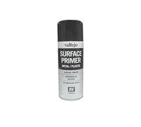 Outletdelocio. Vallejo 28012. Spray de peinture d'apprêt noir à grain extra fin, pour surfaces en plastique ou en métal