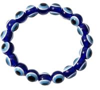 OUTLETISSIMO Bracelet homme femme perles oeil grec bleu - élastique anti-stress porte bonheur ET262