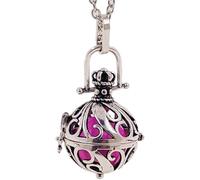 OUTLETISSIMO® Collier pendentif appel anges Bola mexicaine boule fuchsia 2,6 cm chaîne ET89, unica, zamak, non.