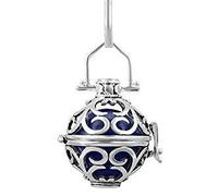 OUTLETISSIMO Collier pendentif appel anges Bola mexicaine sphère bleue 2,6 cm chaîne 80 cm ET85