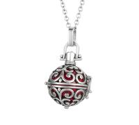 Outletissimo, collier pendentif bola de grossesse, boule mexicaine rouge 2,6 cm et chaîne 126 cm, UN11
