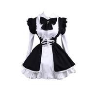 OUTLETISSIMO® Costume Cosplay Maid Dress Femme Robe Longue Anime Robe Tablier Blanc et Noir Robes Lolita Taille M