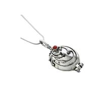 OUTLETISSIMO® Elena Amulette Vampire Collier avec pendentif médaillon ouvrant Talisman Vintage Cosplay porte verveine brillante rouge ET228, s, Acier allié, Zircon