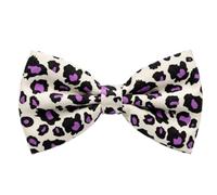 OUTLETISSIMO® Nœud papillon moucheté violet et noir en satin brillant réglable pour homme et garçon, élégant et extravagant pour fêtes et cérémonies
